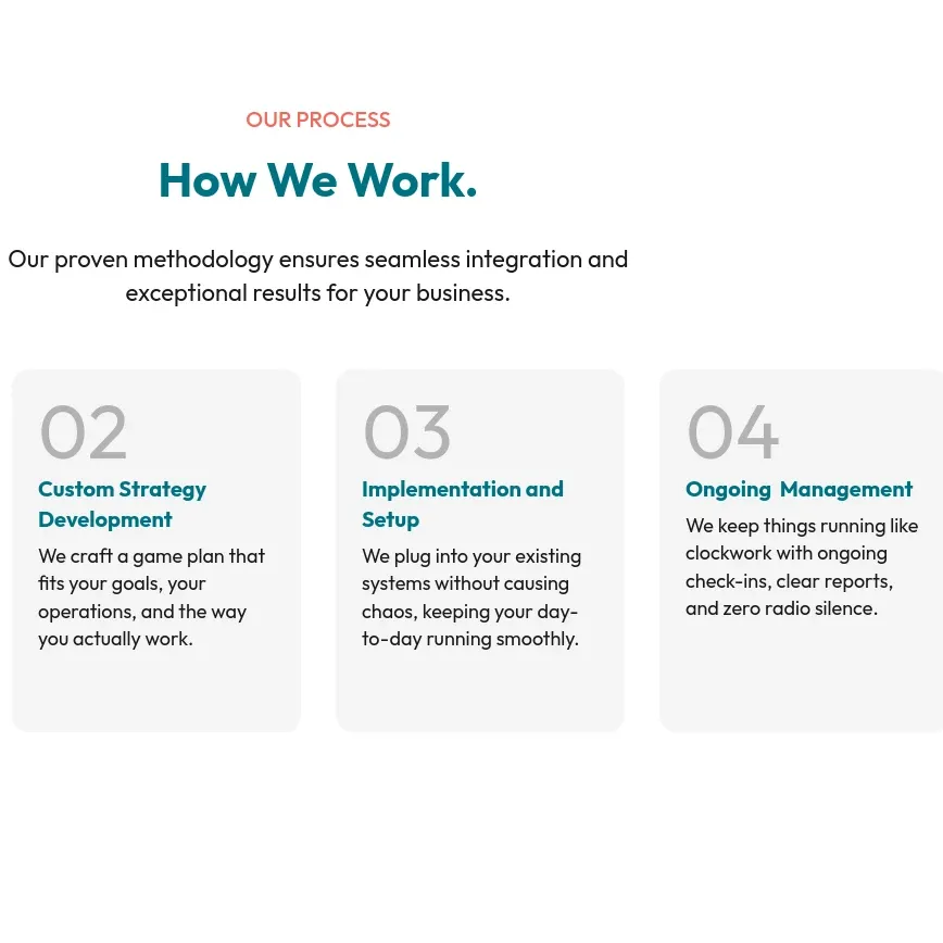 Services section process grid layout.