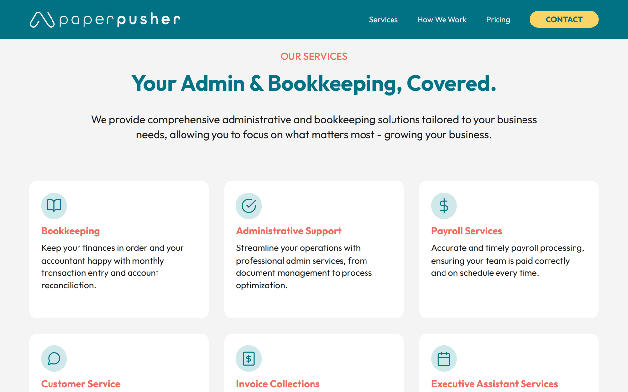 Paper Pusher service cards