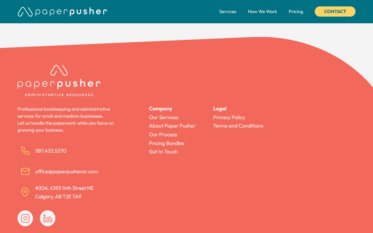 Paper Pusher footer