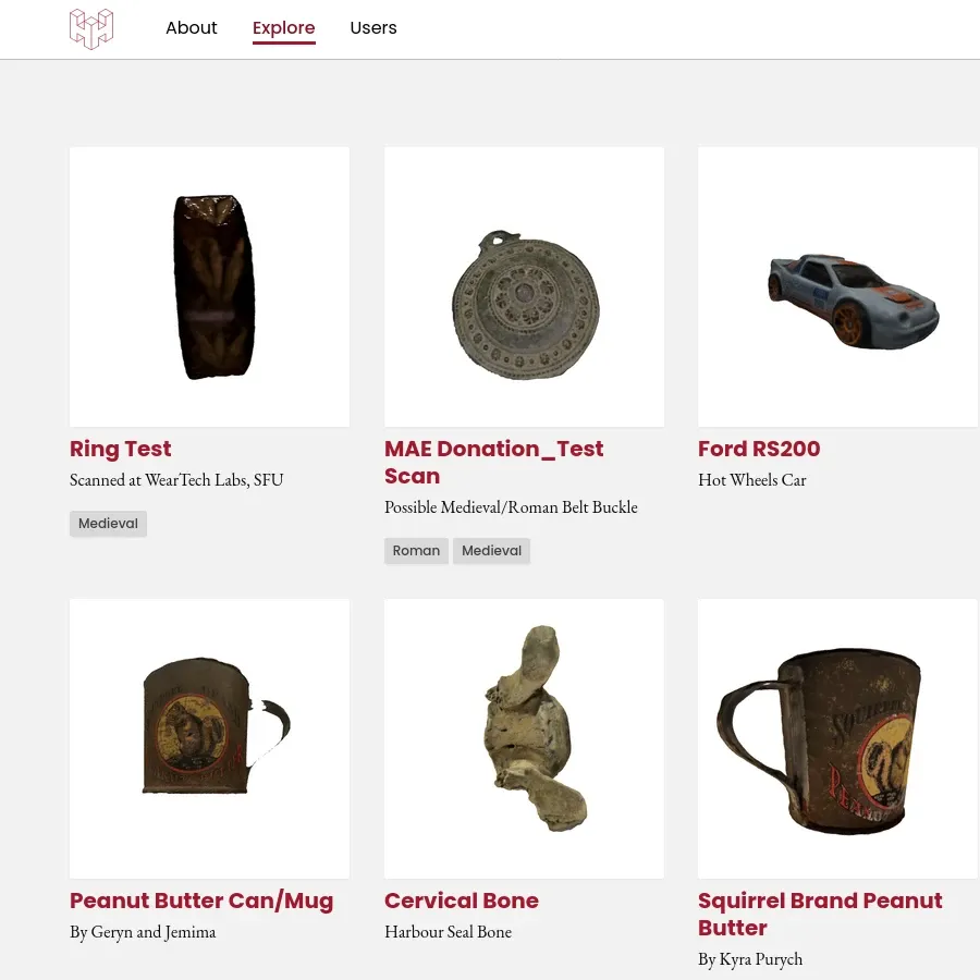 Heritage Hub's gallery page.