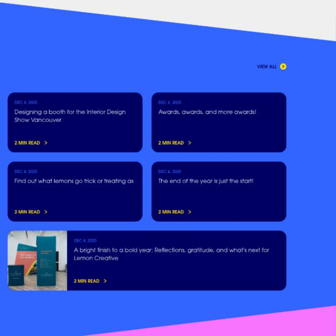 Insights section bento grid.