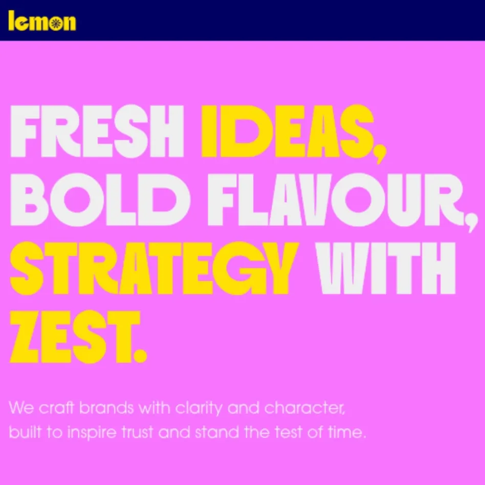 Lemon Creative Studio's landing page hero section.